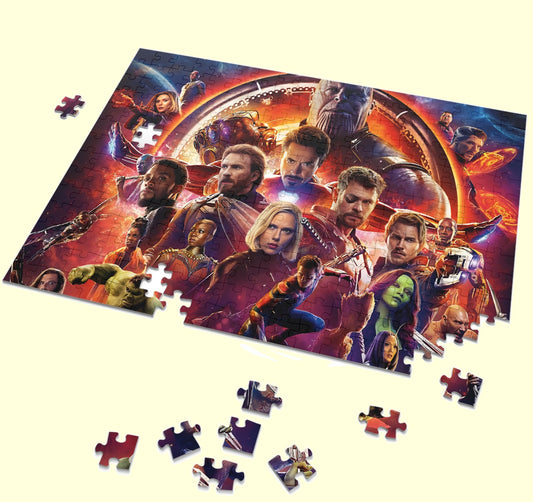 Avengers jigsaw puzzle by PopCrate – 120-piece recycled paper classic superhero lineup design, ₹399