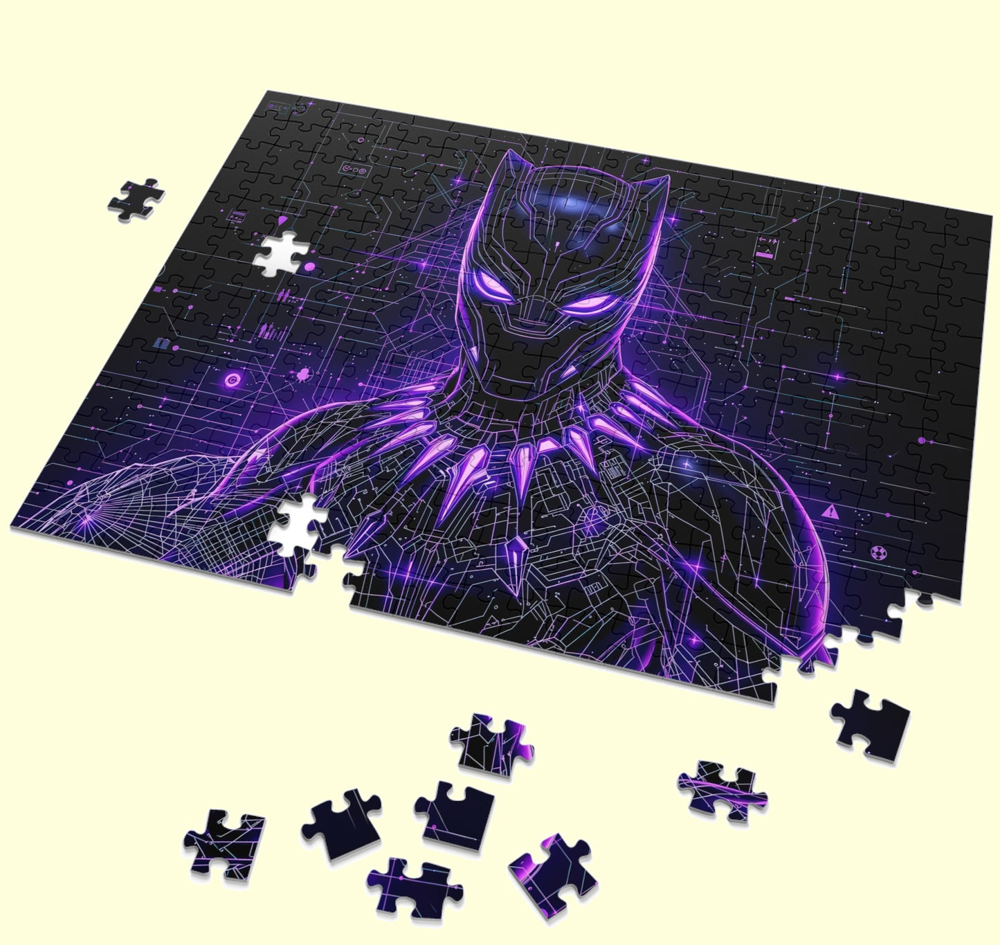 Black Panther jigsaw puzzle by PopCrate – 120-piece recycled paper vibranium suit T’Challa design, ₹399