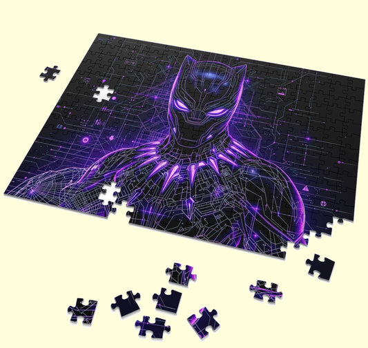 Black Panther jigsaw puzzle by PopCrate – 120-piece recycled paper vibranium suit T’Challa design, ₹399