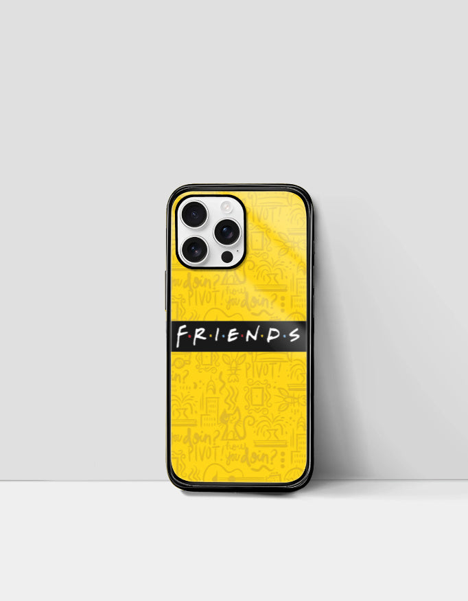 Friends Collage iPhone back cover by PopCrate – glossy glass ultimate 90s moments design, ₹399