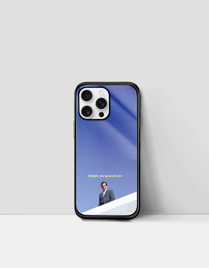 The Office Ignorant iPhone back cover by PopCrate – glossy glass Dwight Schrute Ignorant Slut design, ₹399