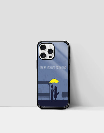 HIMYM Destiny in New York iPhone back cover by PopCrate – glossy glass yellow umbrella design, ₹399