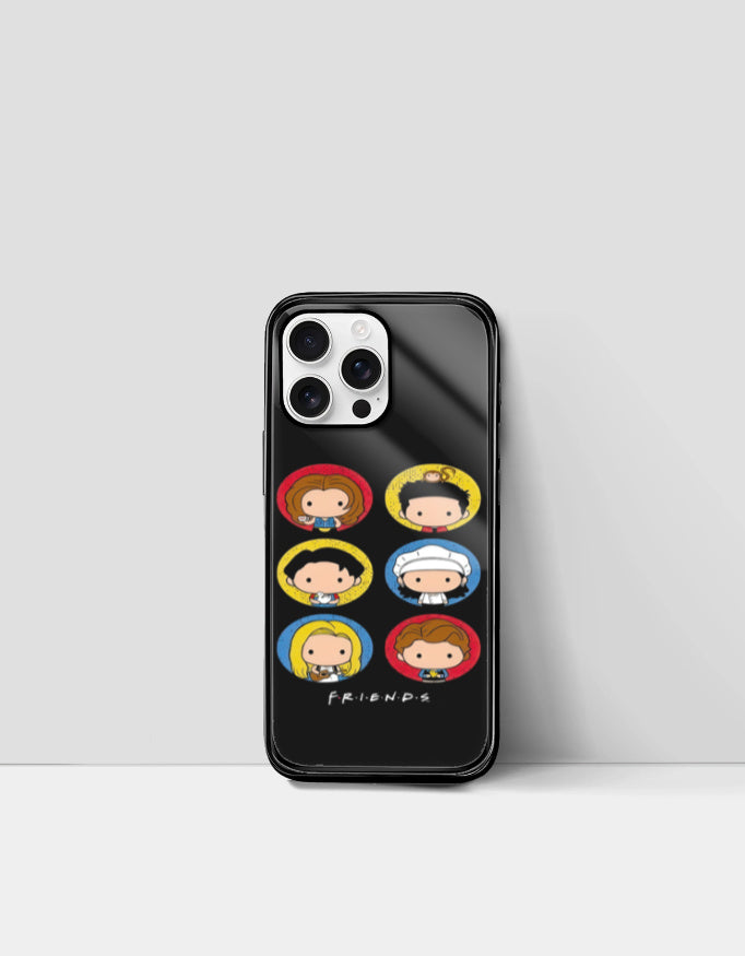 Friends Characters iPhone back cover by PopCrate – glossy glass full cast design, ₹399